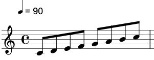 Rendered sheet music